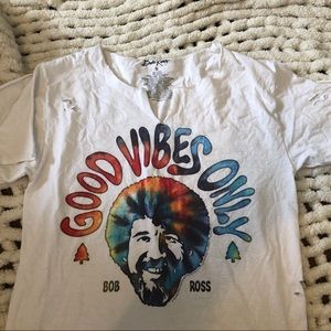 Bob Ross Cut & Cropped T-Shirt